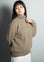 Organic Brown Oversized Turtle Neck Sweater - Kashme