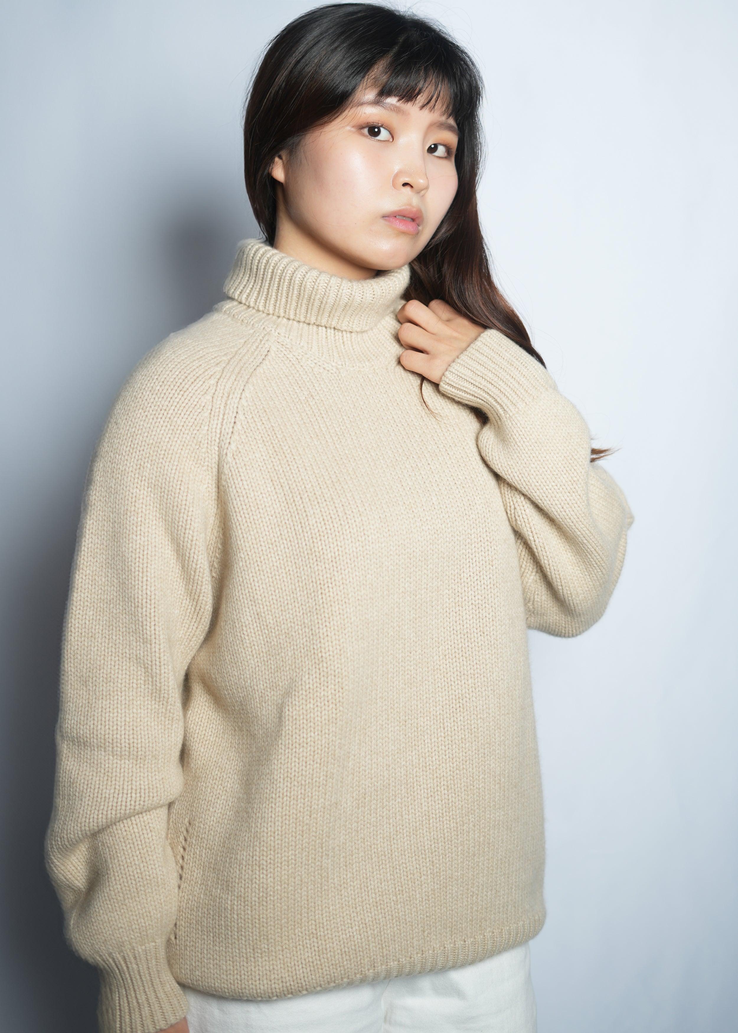 Organic Oversized Turtle Neck Sweater