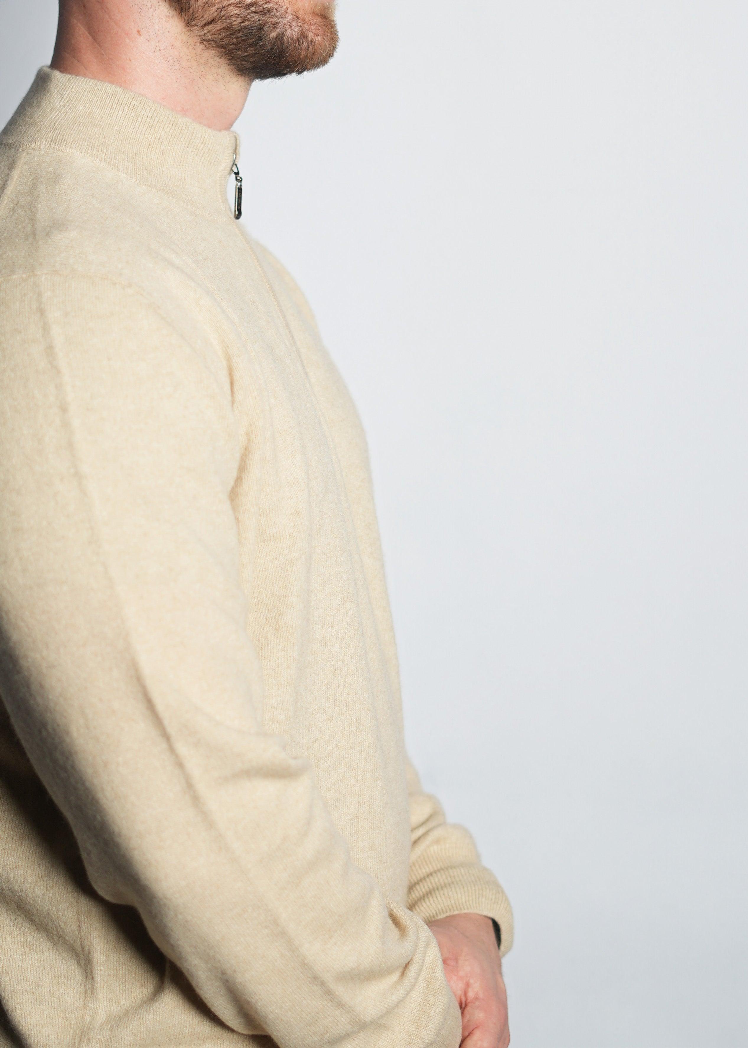 Half Zip-Up Cashmere Sweater - Kashme