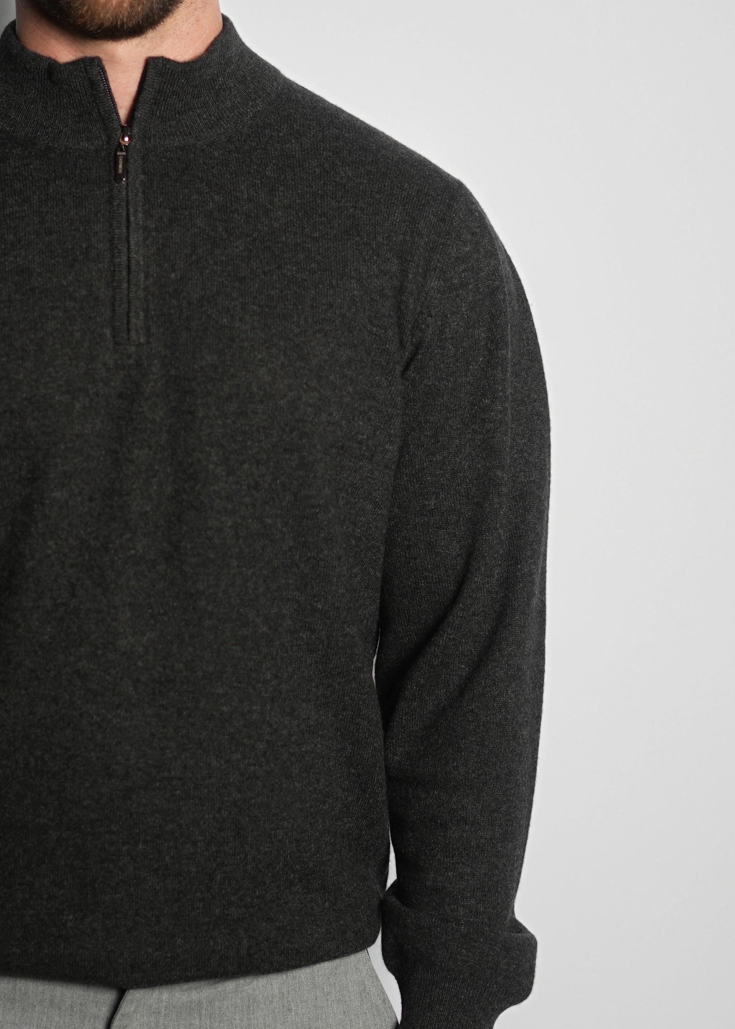 Half Zip-Up Cashmere Sweater - Kashme