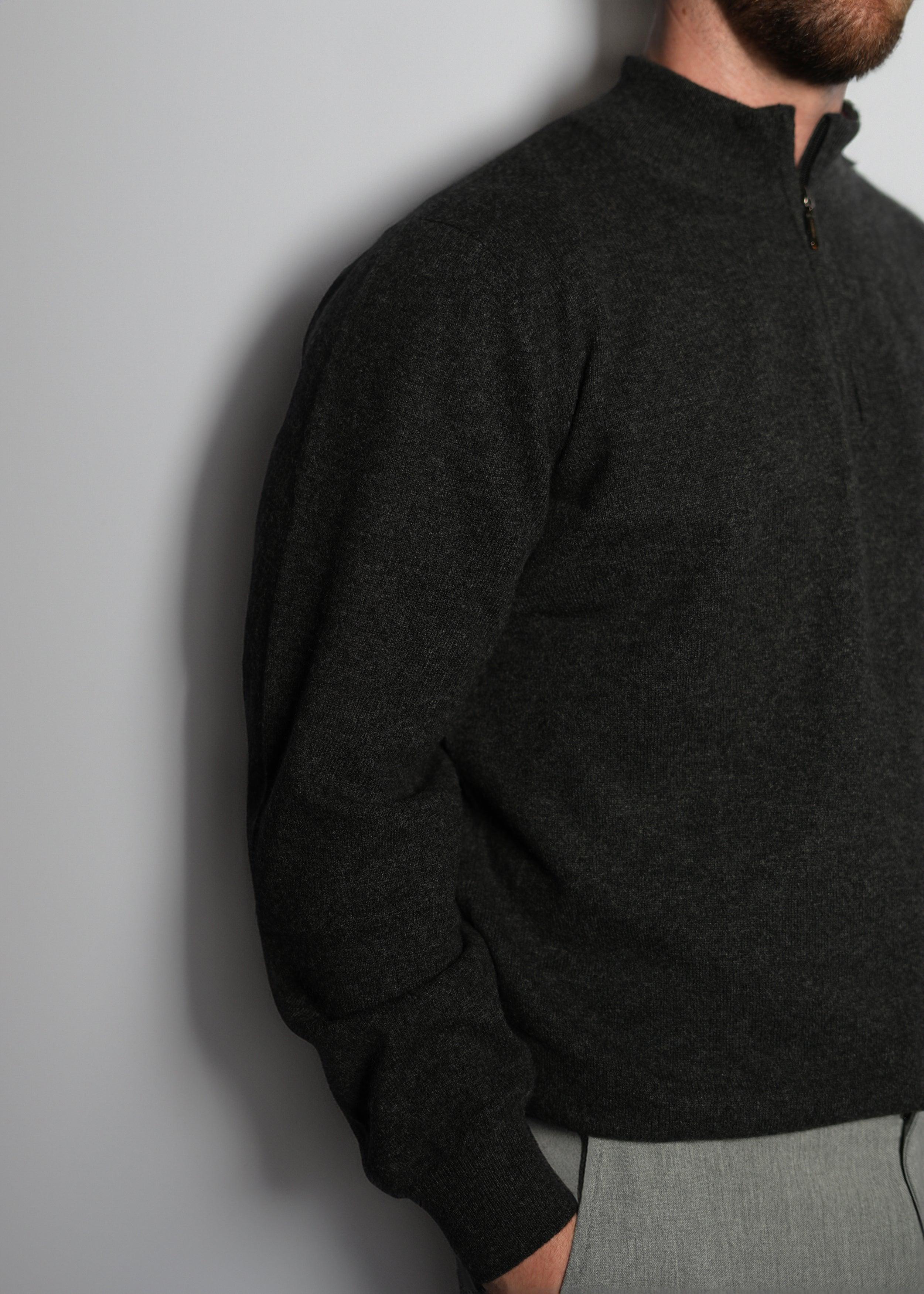 Half Zip-Up Cashmere Sweater - Kashme