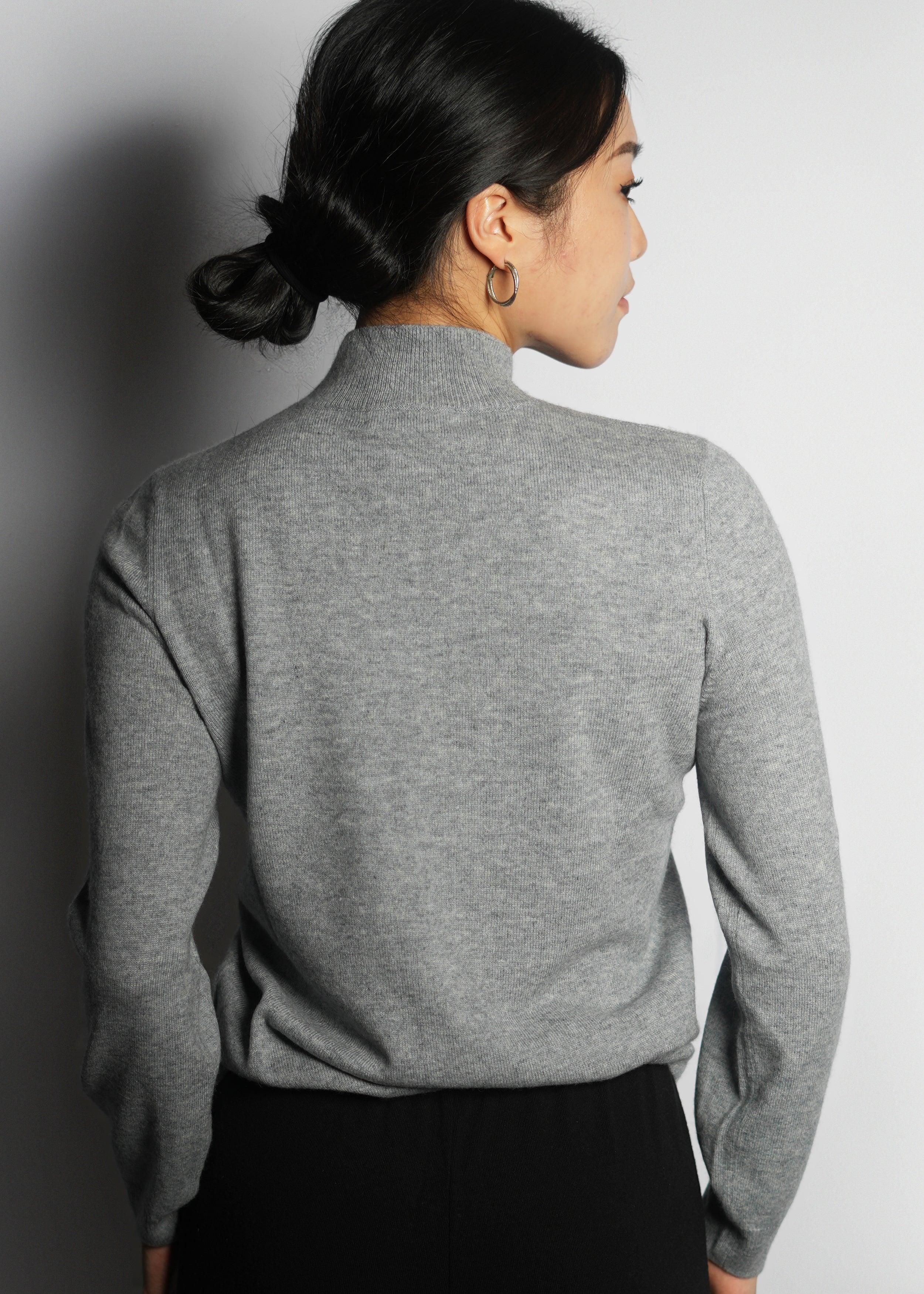 Mock Neck Cashmere Sweater - Kashme