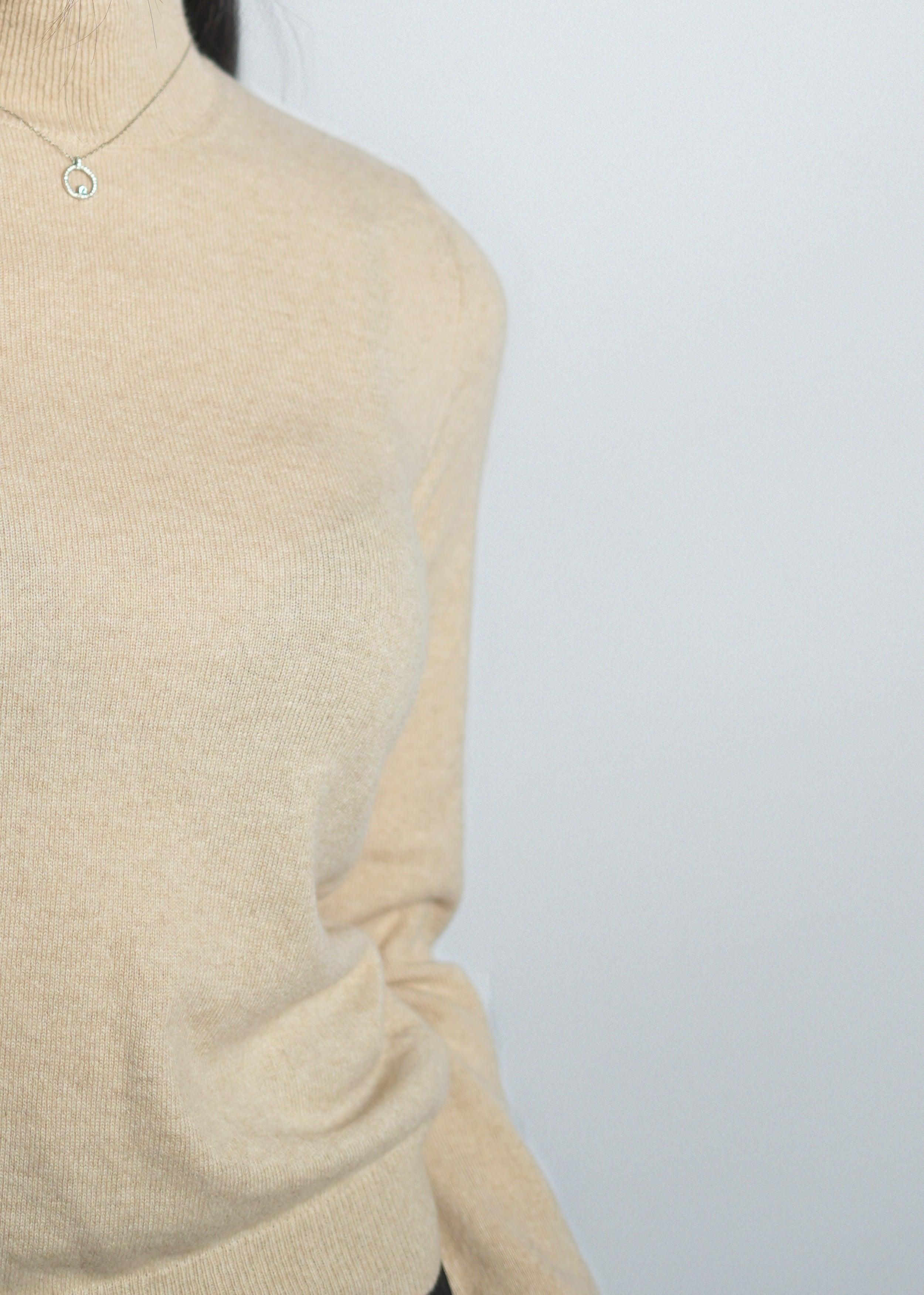 Mock Neck Cashmere Sweater - Kashme